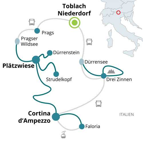 Tourenkarte Dolomiten Naturparkwanderung